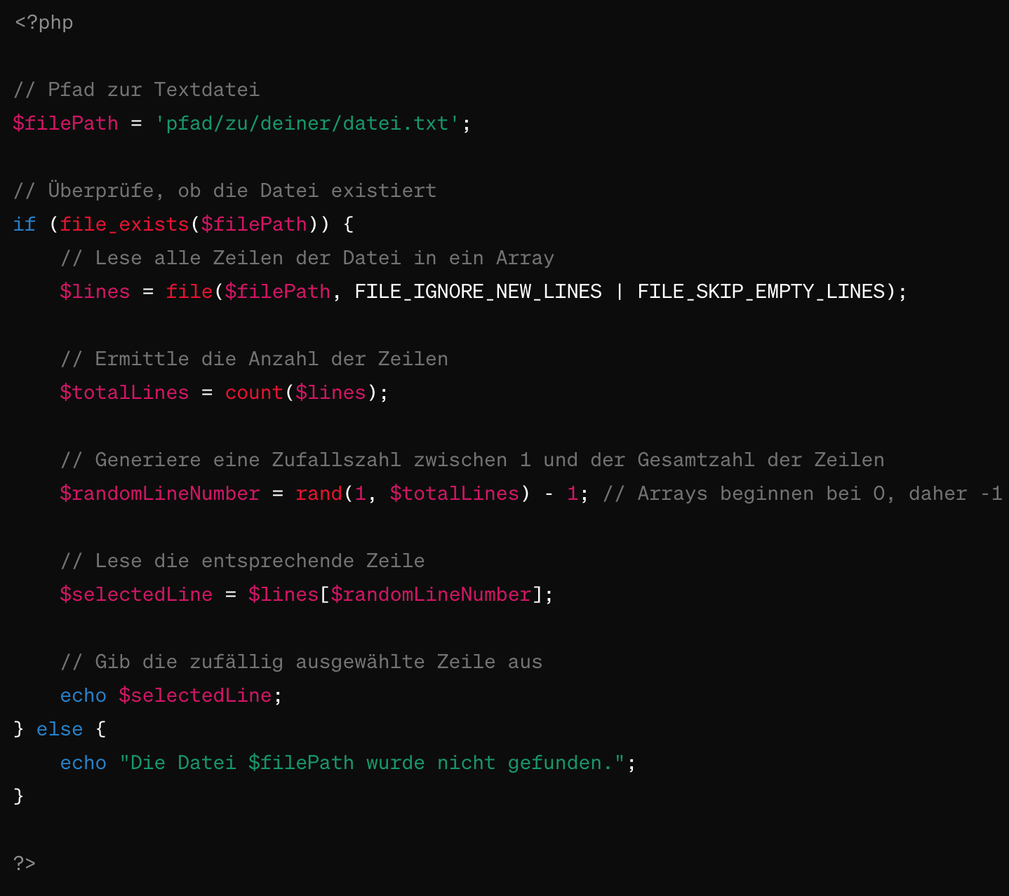 ChatGPT Output Textdatei auslesen und eine Zeile wiedergeben